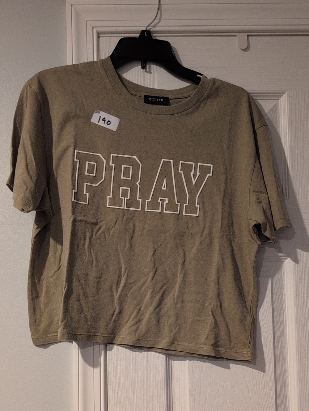 Zutter Olive 'PRAY' Short Sleeve Tee